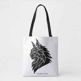 Minimalistische Maine-Coon-Geometrie-Baumwoll-Tasc Tasche