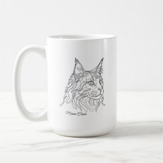 Minimalistische Maine Coon Liniengrafik mit indivi Kaffeetasse