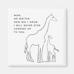 Minimalistische Mama Baby Giraffe Line Art Muttert Magnet