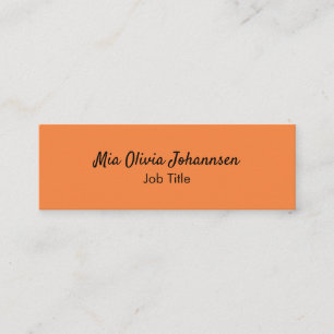 Minimalistische Mandarine Mini-Visitenkarte Mini Visitenkarte