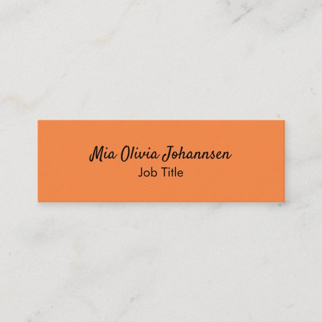 Minimalistische Mandarine Mini-Visitenkarte Mini Visitenkarte (Vorderseite)