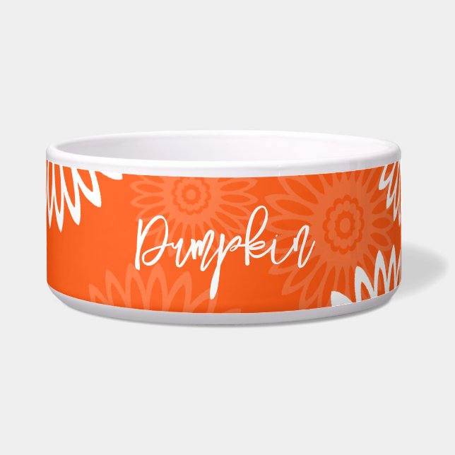 Minimalistische Mandarine orange daisfarbene Blume Napf (Vorderseite)