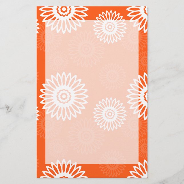Minimalistische Mandarine Orangenblütenmuster Briefpapier (Vorderseite)