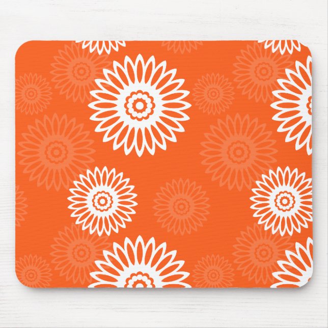 Minimalistische Mandarine Orangenblütenmuster Mousepad (Vorne)