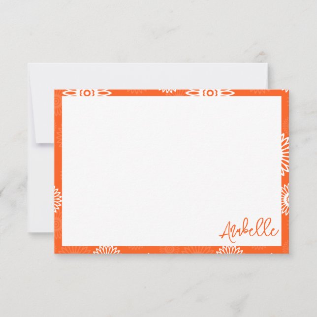 Minimalistische Mandarine Orangenblütenname Dankeskarte (Vorderseite)