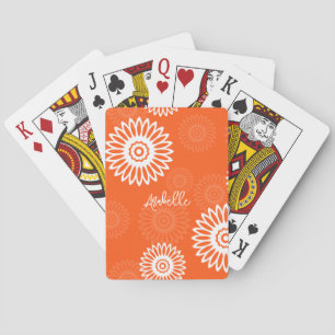 Minimalistische Mandarine Orangenblütenname Spielkarten