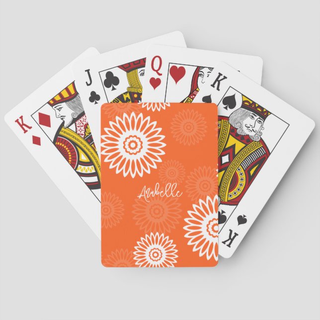 Minimalistische Mandarine Orangenblütenname Spielkarten (Rückseite)