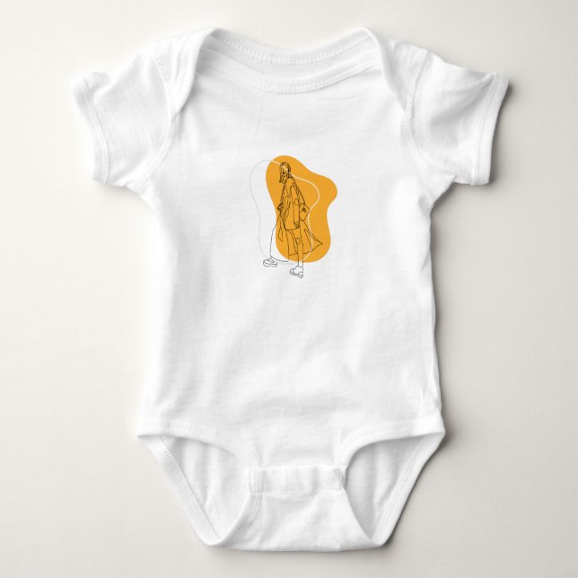 Minimalistische Marigold Baby Strampler (Vorderseite)