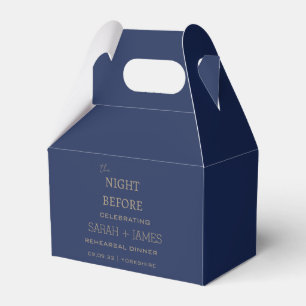 Minimalistische Marine der Nacht vor Hochzeit Geschenkschachtel