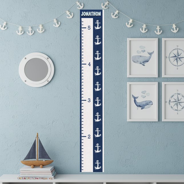 Minimalistische marineblaue nautische Wachstumscha Poster (Von Creator hochgeladen)