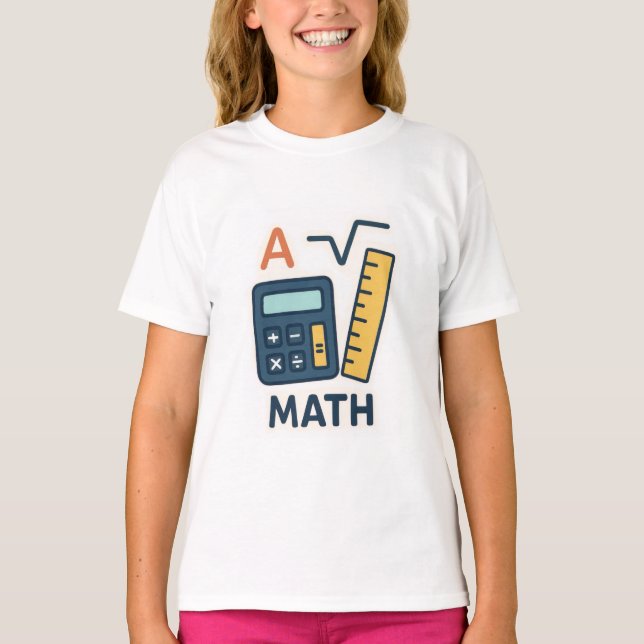 Minimalistische Mathematik - Rechner, Lineal T-Shirt (Vorderseite)