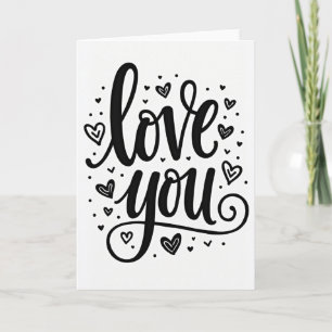 Minimalistische Matte-Love-You-Herzkarte Karte