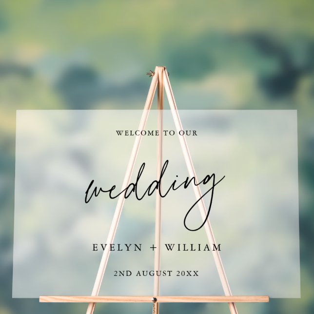 Minimalistische Mattierte Hochzeit Acrylschild (Neutral)