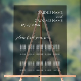 Minimalistische Mattierte Hochzeitstabelle Acrylschild