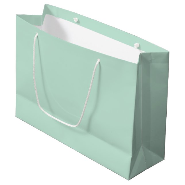 Minimalistische Meeresfrüchte Minze grün elegant s Große Geschenktüte (Vorderseite Schrägansicht)