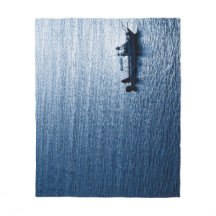 Minimalistische Meereswandkunst Fischer Blau