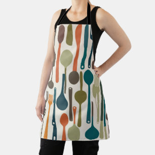 Minimalistische Mehrfarben-Küchengeräte-Silhouette Schürze