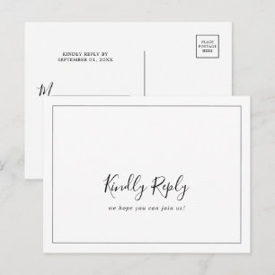 Minimalistische Menüauswahl RSVP-Postkarte Einladungspostkarte