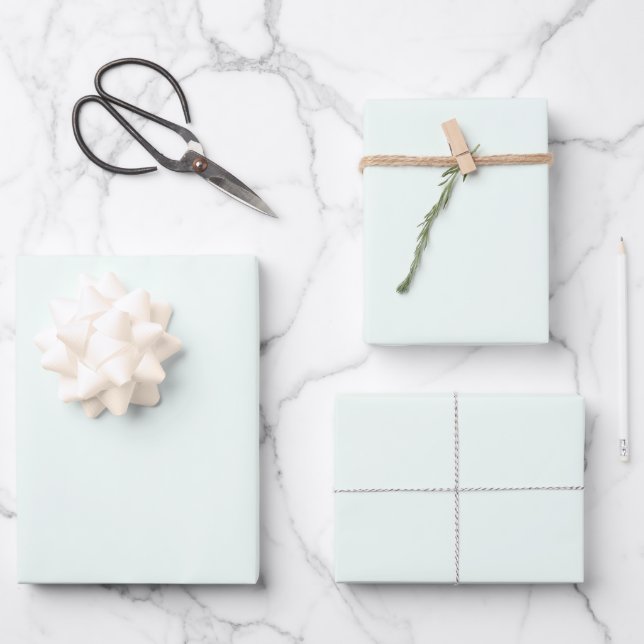 Minimalistische Minze Creme schlichte solide moder Geschenkpapier Set (Vorderseite)