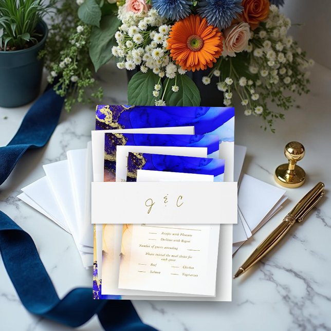 Minimalistische Mit Monogramm Hochzeit Einladungsbanderole (Minimalist White Monogrammed Wedding Invitation Belly Band.)