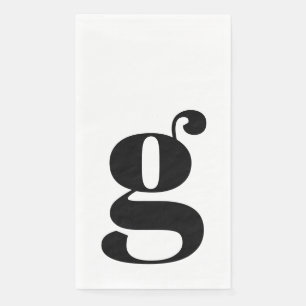 Minimalistische Mit Monogramm Initial Fett Weiß Serviette