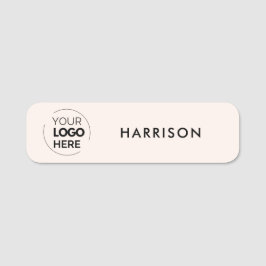 Minimalistische Mitarbeiter mit Logo-Light Pink Namensschild