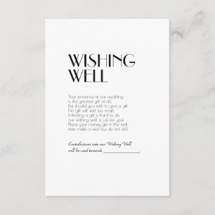 Minimalistische Moderne Art Deco Hochzeit wünschen Begleitkarte