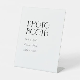 Minimalistische Moderne Art Deco Hochzeitskabine F Sockelschild