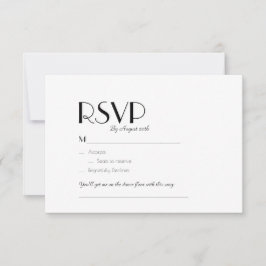 Minimalistische, moderne Art Deco RSVP Karte