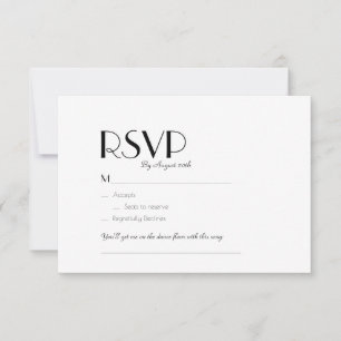 Minimalistische, moderne Art Deco RSVP Karte