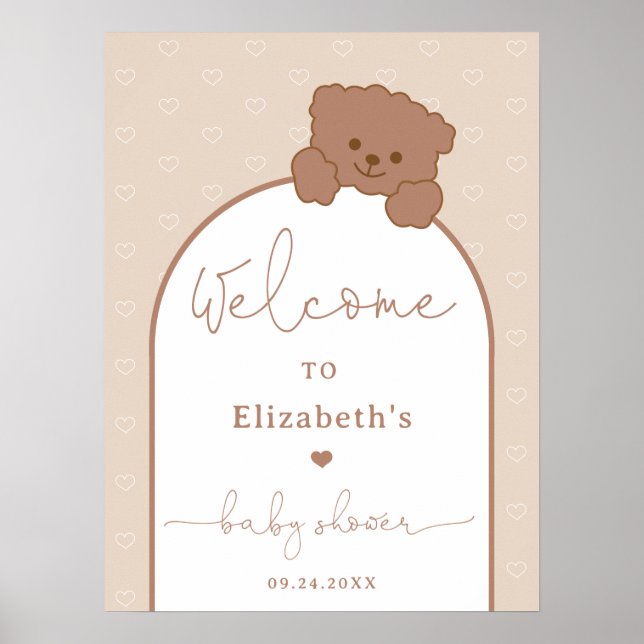 Minimalistische, moderne Baby Wait Neutral Baby Du Poster (Vorne)