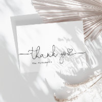 Minimalistische moderne Babydusche Danke Karte