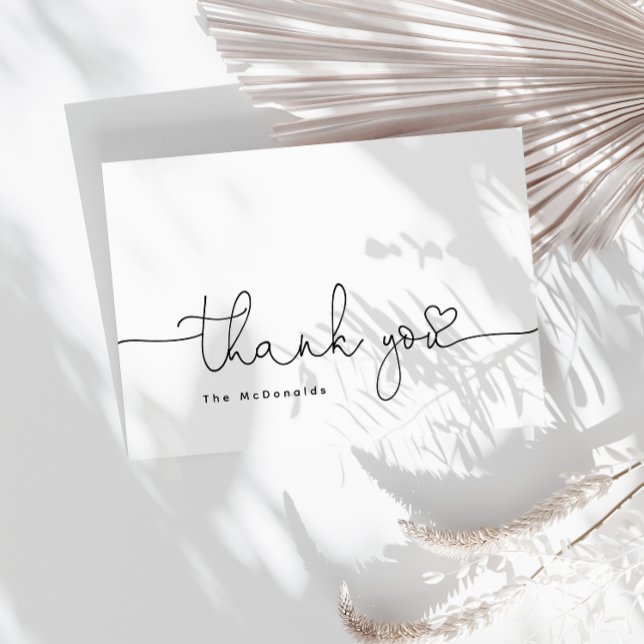 Minimalistische moderne Babydusche Danke Karte (Von Creator hochgeladen)