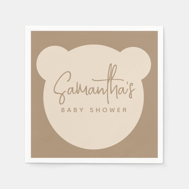 Minimalistische, moderne Babydusche Serviette (Vorderseite)