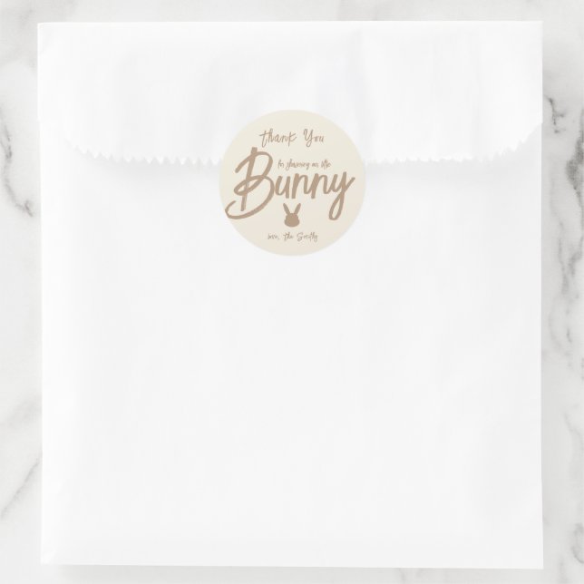 Minimalistische moderne Babydusche Vielen Dank Runder Aufkleber (Tasche)