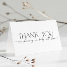 Minimalistische moderne Babyparty Beige Dankeschön