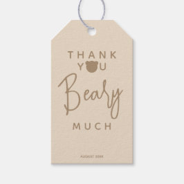 Minimalistische moderne Bärendusche Danke Geschenkanhänger