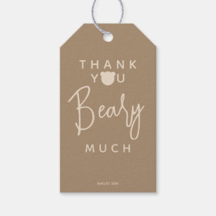 Minimalistische moderne Bärendusche Danke Geschenkanhänger