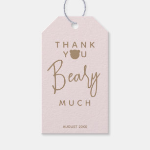 Minimalistische moderne Bärendusche Danke Geschenkanhänger