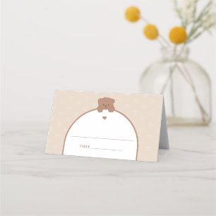 Minimalistische moderne Bear Baby Dusche Platzkarte