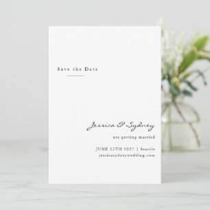 Minimalistische moderne Beige Taupe Skripte Save t The Date