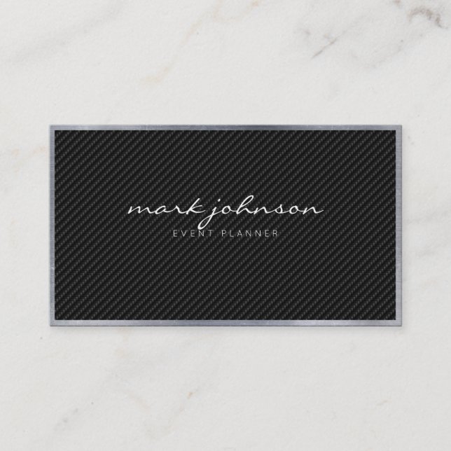 Minimalistische moderne Berufliche Carbon Fiber Ca Visitenkarte (Vorderseite)