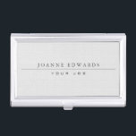 Minimalistische moderne berufliche weiße Leinwand Visitenkarten Etui<br><div class="desc">Moderne elegante berufliche unbedeutende weiße Imitatleinwandbeschaffenheit,  Geschäfts-Kartenhalter.
Sie können den Text leicht ändern.
Benutzen Sie Kapitalien und freie Räume zwischen den Buchstaben.
Wenn Sie Hilfe benötigen,  bin ich froh,  Ihnen,  Ihnen zu helfen kann mir eine Post schicken.</div>