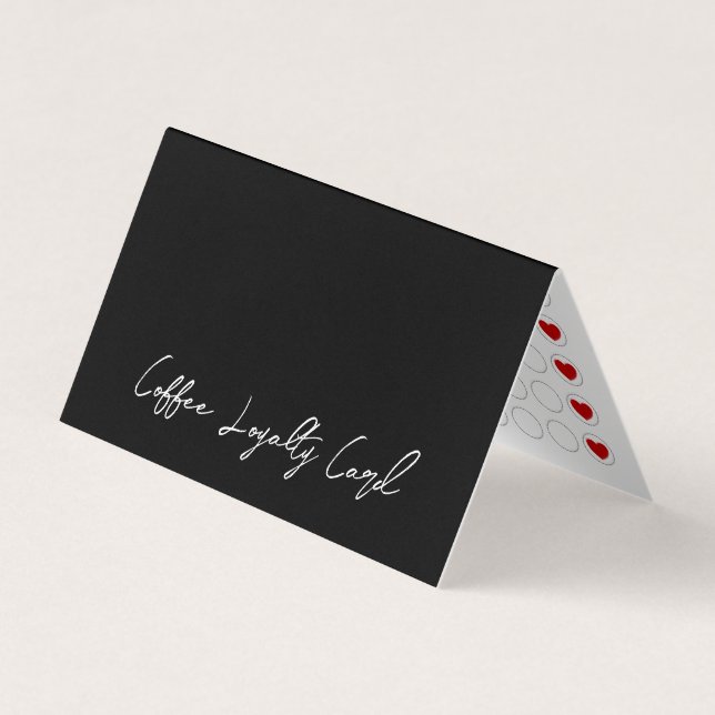 Minimalistische moderne Black Coffee Loyalty Card Visitenkarten (Vorderseite)