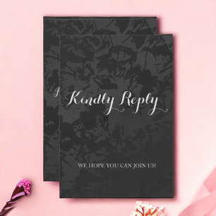 Minimalistische moderne Black Wedding Response Car RSVP Karte