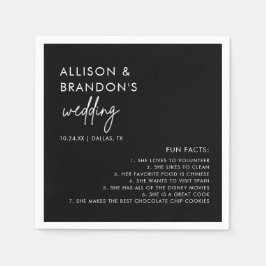 Minimalistische, moderne Black Wedge Fun Fakten Na Serviette