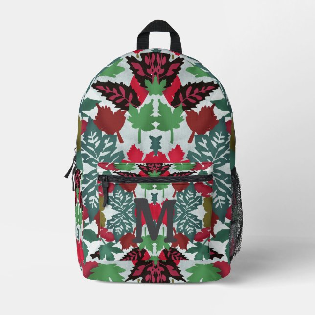 Minimalistische moderne Blätter 2 | Bunt Bedruckter Rucksack (Vorderseite)