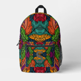 Minimalistische moderne Blätter 4 | Bunt Bedruckter Rucksack