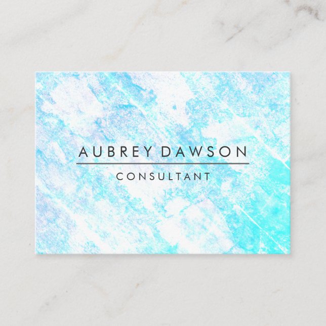 Minimalistische moderne blaue Grunge Textur Visitenkarte (Vorderseite)