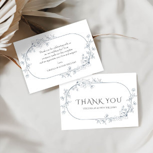 Minimalistische moderne Blumenhochzeit Danke Karte